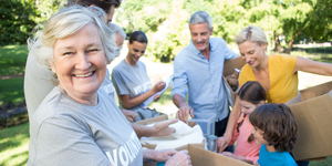 volunteers at a community event