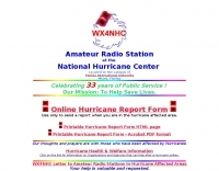 Snapshot of Amateur Radio at NHC - WX4NHC showing the key part of the resource