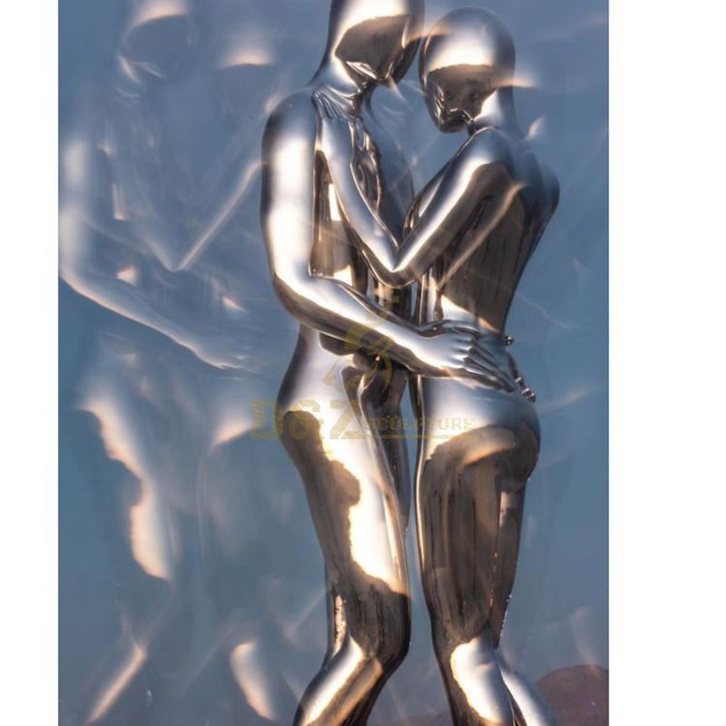 Modern indoor decoration abstract metal human sculpture 3D wall decor figure stainless steel sculpture