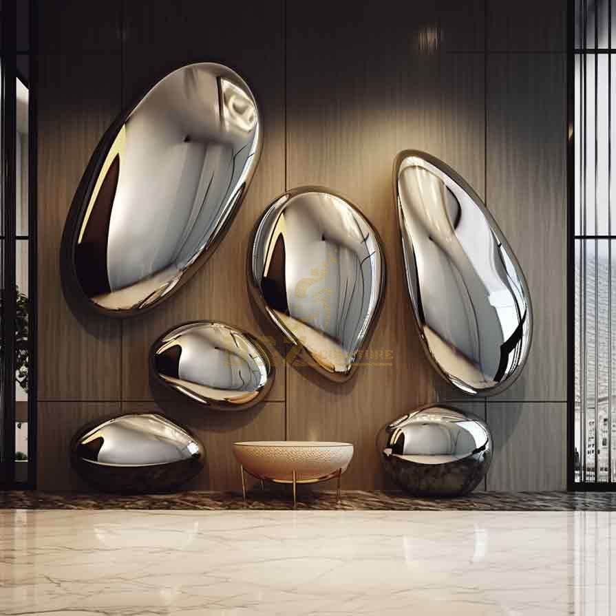 Modern metal wall art decor sculptures rock shape for interior decor DZ-303