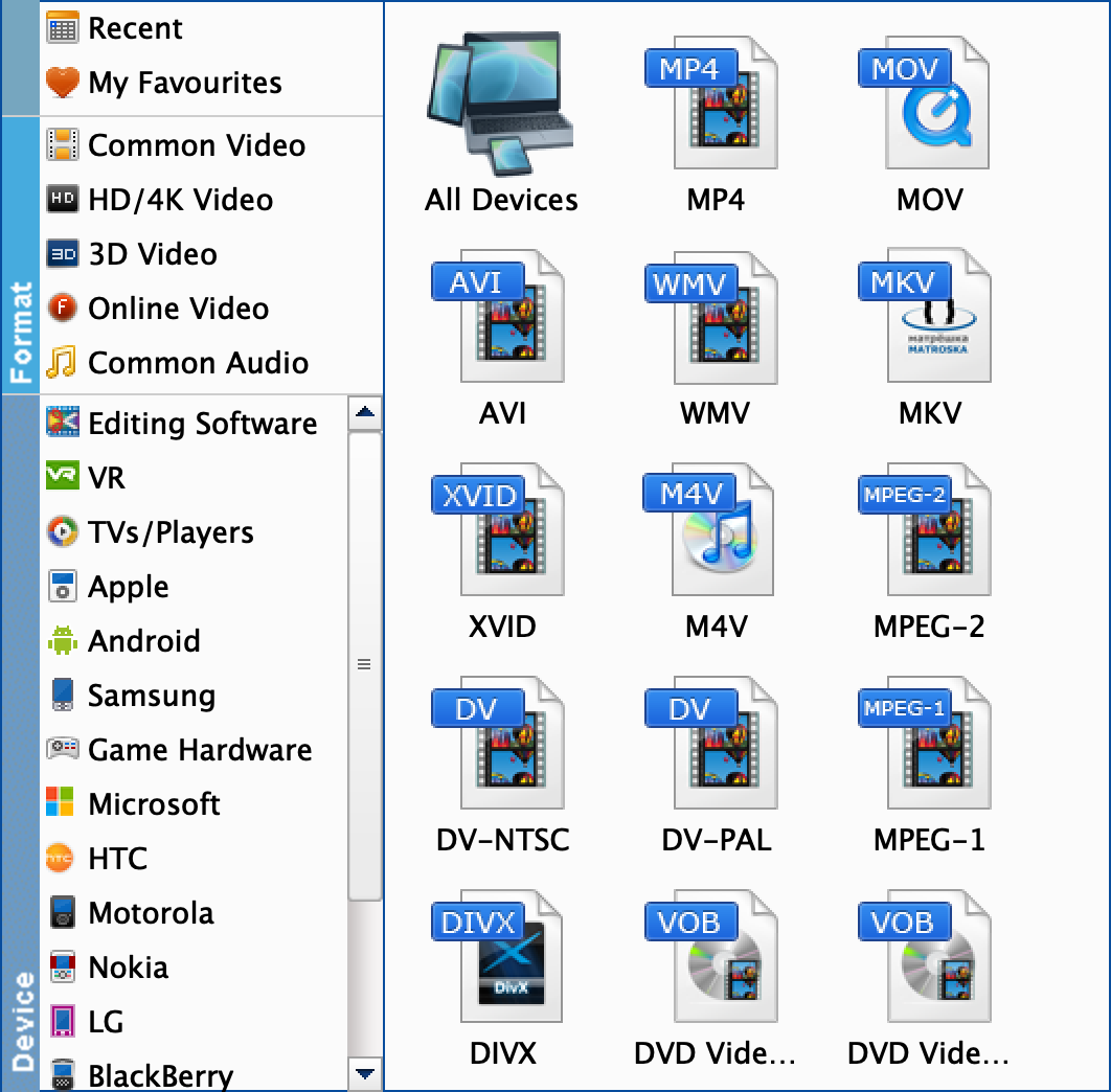 Choose Output Format