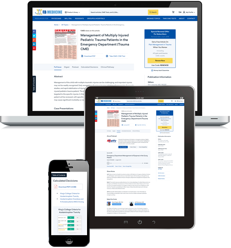 Subscription Bundle ‐ <em>Emergency Medicine Practice</em> and <em>Pediatric Emergency Medicine Practice</em>