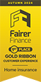 Gold ribbon from Fairer Finance - 1st place customer experience