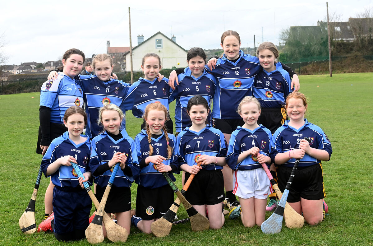  Girls from Scoil Aiseiri Chriost at the the blitz. Gaelic games blitz for local primary schools at North Monastery Secondary School, Cork. Eight local national schools sent teams of boys and girls, and mixed teams to take part in the sports event of hurling and football. Pic: Larry Cummins