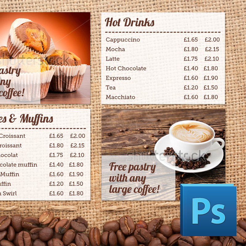 Coffee Shop Menu Board PSD Template | Eclipse Digital Media