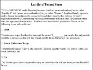 Landlord Tenant Form