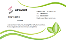 Abstract Green Business Card Front