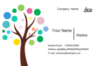 Colorful Tree Business Card Front