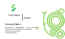 Green Vine Business Card Front