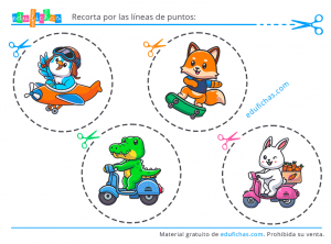 Fichas con dibujos para recortar - Cuadernos para niños