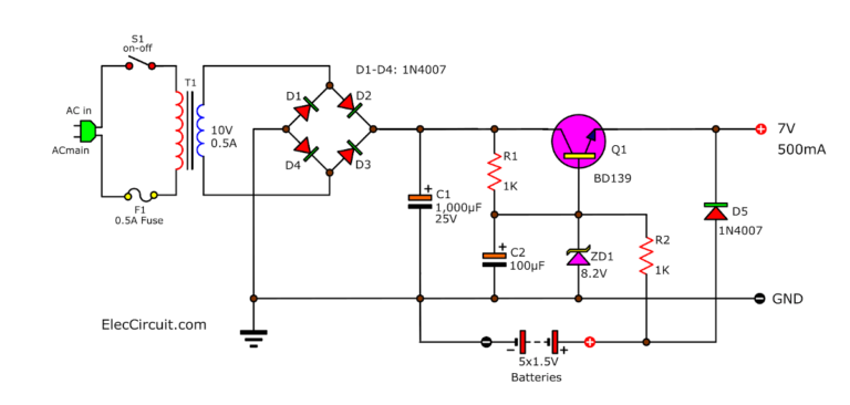 3 Simple UPS circuits (Uninterruptible Power Supply) Diagram - Eleccircuit