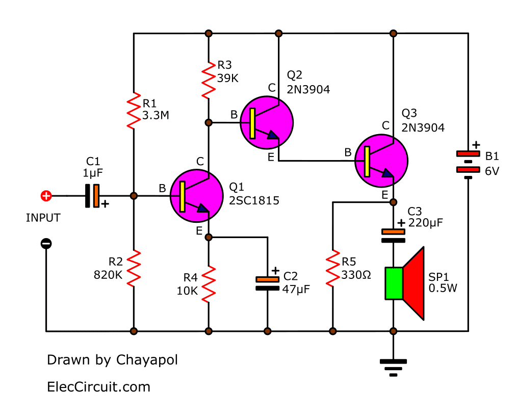 Npn Amplifier Circuit Diagram