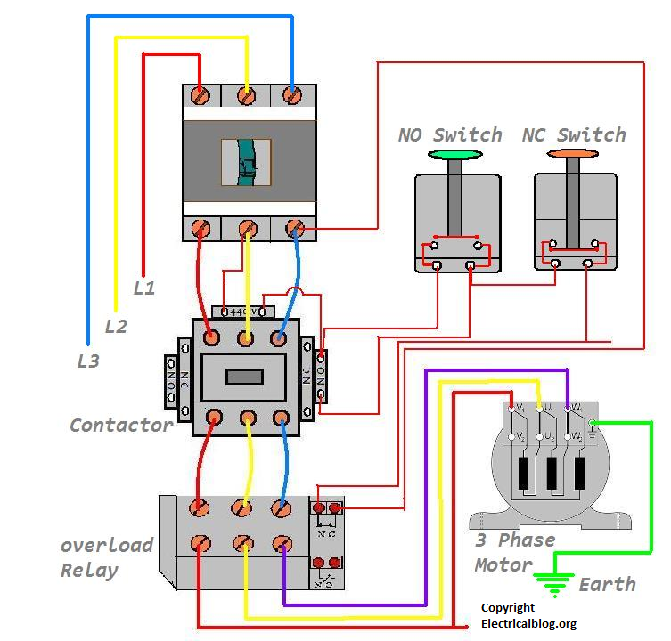 3 Phase Motor Starter Circuit Diagram