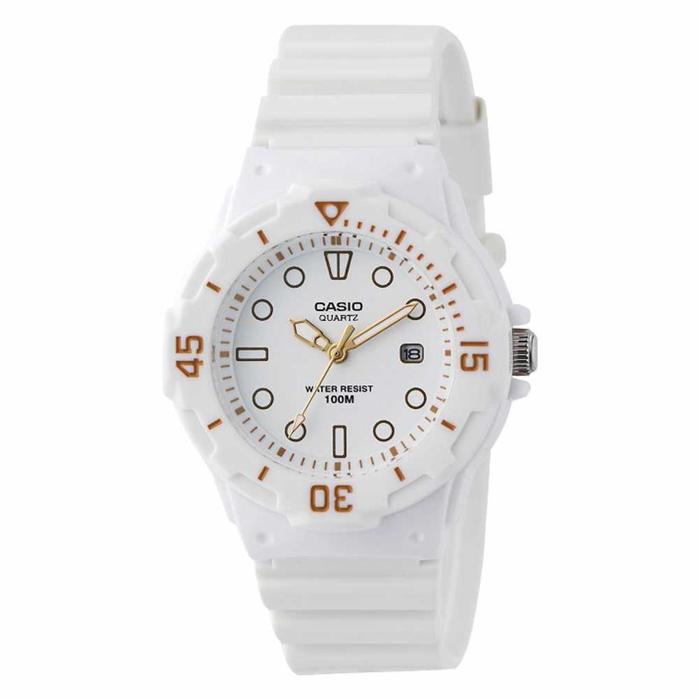 Casio LRW200H-7E2 Small Analog White Resin Diver's Style Women Kids Watch