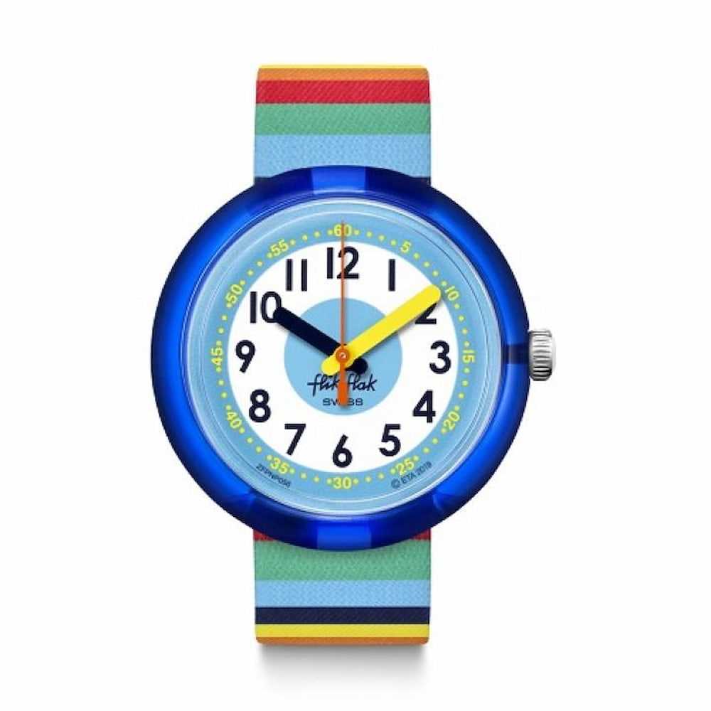 Flik Flak FPNP056 Stripybow Multicolor Rainbow Fabric Strap Kids Watch