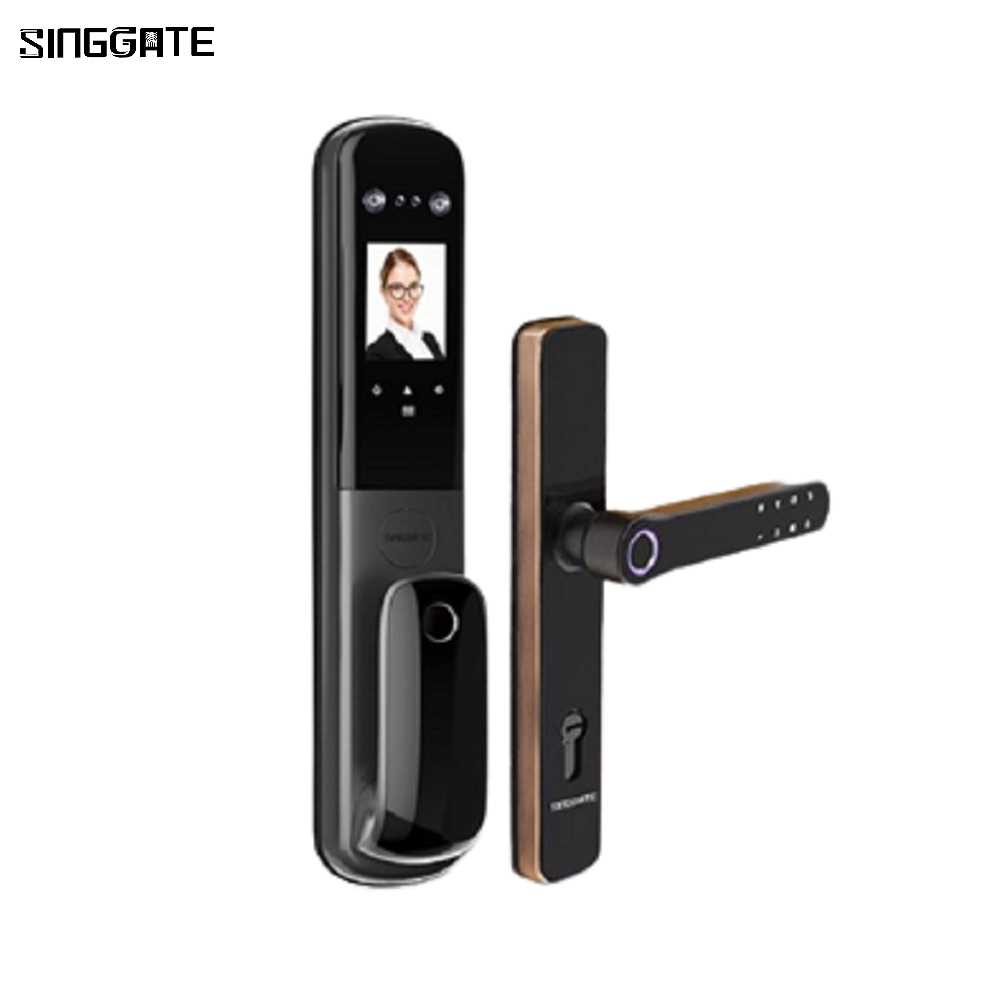 [Bundle] Singgate FR055 + FM019 Face/ Palm Recognition Digital Door Lock (Black)