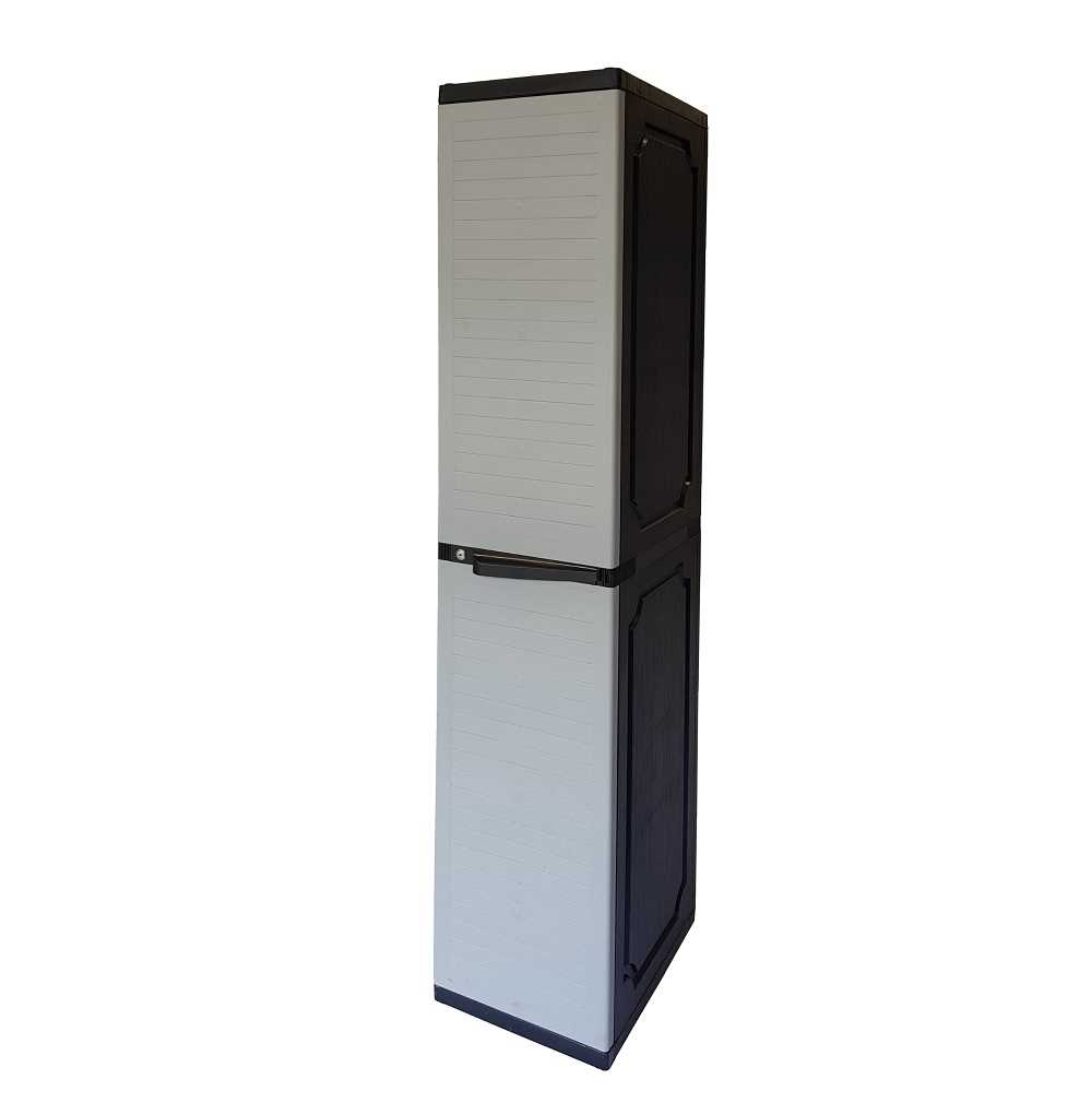 1/2/3/4 Doors Plastic Locker Cabinet For Home / Office Use (Black & Grey)