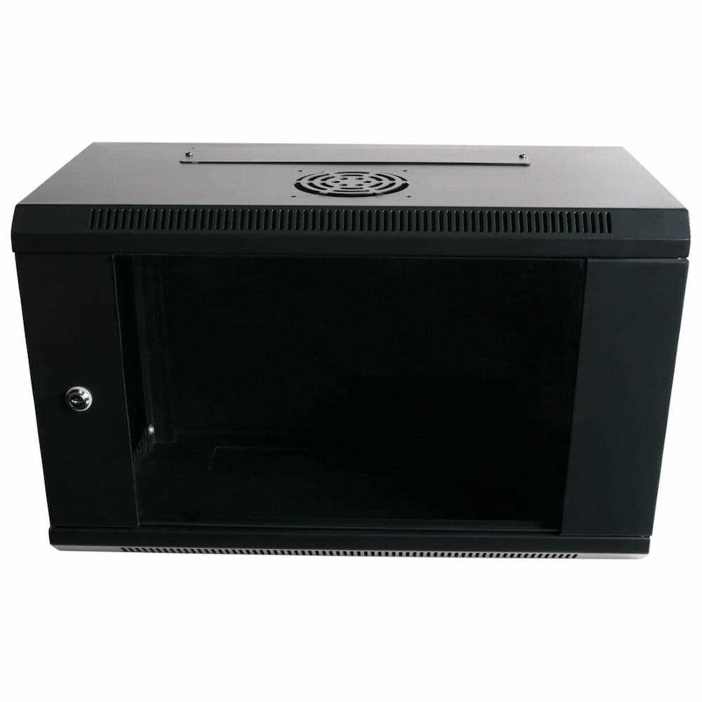 9U W6409G Wall Mount Server Rack Glass Door (Black)