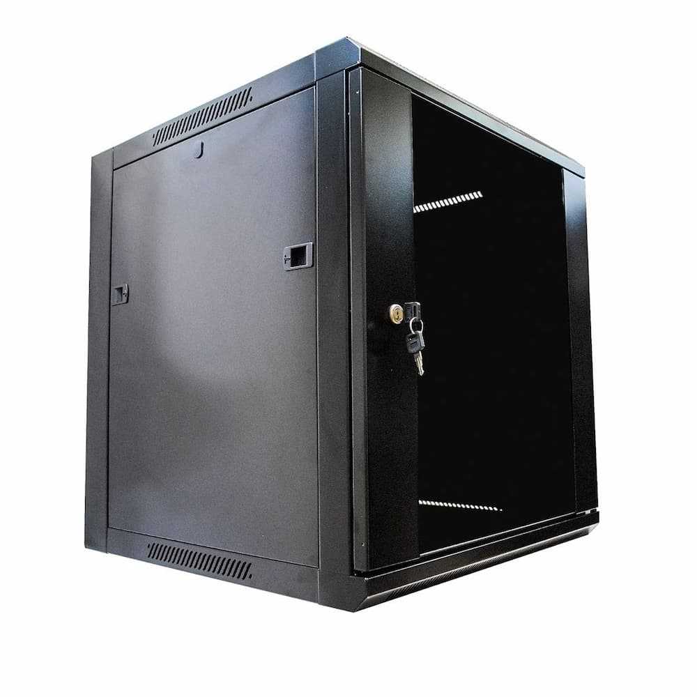 12U W6412G Wall Mount Server Rack Glass Door (Black)