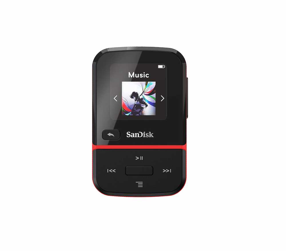 SanDisk 16GB/ 32GB Clip Sport Go MP3 Player With LED Screen and FM Radio