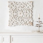 White Distressed Medallion Wood Wall Decor