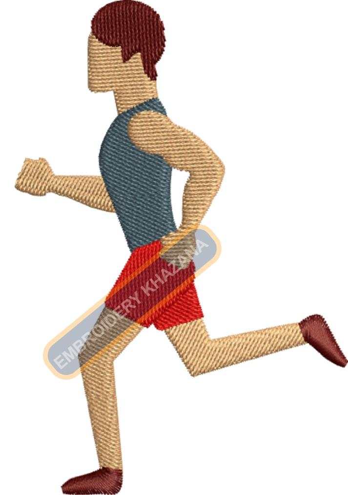 Boy Running Machine Embroidery Design