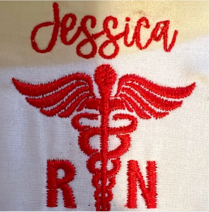 Caduceus RN Embroidery Design