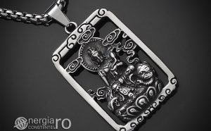 Pandant-Pandantiv-Amuleta-Talisman-Medalion-Colier-Tableta-Buddha-INOX-PND196-00