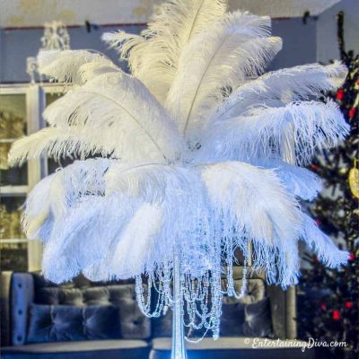 FeatherCenterpieceWithHangingCrystal