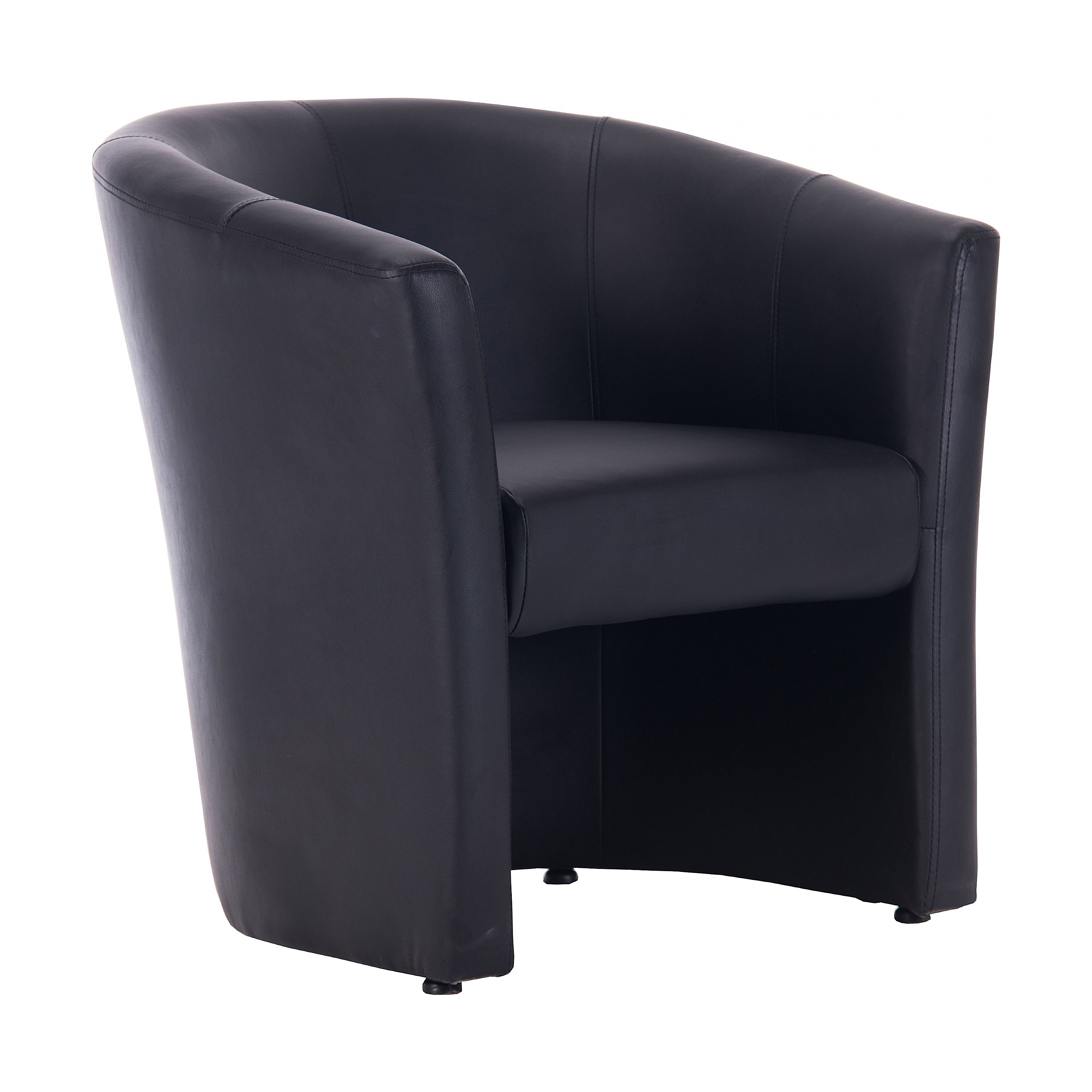 brighton black bonded leather tub chair