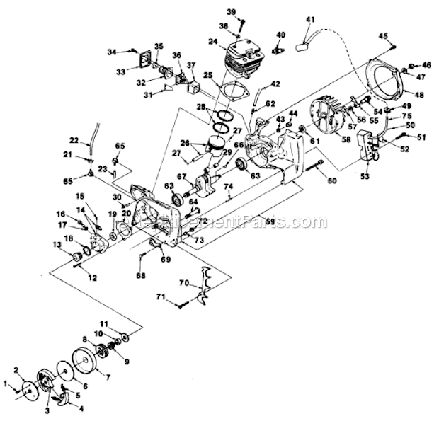 Homelite 330 Chain Saw Ut10649 Parts Diagram For Engine