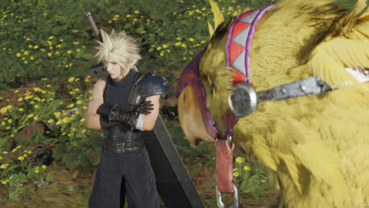 FF7 Rebirth Cloud and Chocobo