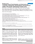 Cover page: The Breast Cancer Family Registry: an infrastructure for cooperative multinational, interdisciplinary and translational studies of the genetic epidemiology of breast cancer