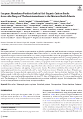 Cover page: Seagrass Abundance Predicts Surficial Soil Organic Carbon Stocks Across the Range of Thalassia testudinum in the Western North Atlantic