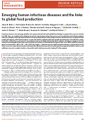 Cover page: Emerging human infectious diseases and the links to global food production