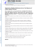 Cover page: Trajectories of Relative Performance with 2 Measures of Global Cognitive Function