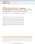 Cover page: Compact genome of the Antarctic midge is likely an adaptation to an extreme environment