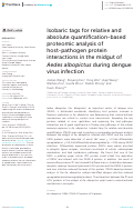 Cover page: Isobaric tags for relative and absolute quantification-based proteomic analysis of host-pathogen protein interactions in the midgut of Aedes albopictus during dengue virus infection.