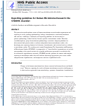 Cover page: Reporting guidelines for human microbiome research: the STORMS checklist