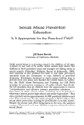 Cover page: Sexual abuse prevention education Is it appropriate for the preschool child?