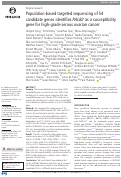 Cover page: Population-based targeted sequencing of 54 candidate genes identifies PALB2 as a susceptibility gene for high-grade serous ovarian cancer