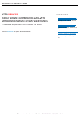 Cover page: Global wetland contribution to 2000–2012 atmospheric methane growth rate dynamics