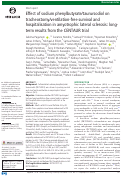 Cover page: Effect of sodium phenylbutyrate/taurursodiol on tracheostomy/ventilation-free survival and hospitalisation in amyotrophic lateral sclerosis: long-term results from the CENTAUR trial