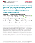 Cover page: Conducting clinical trials in heart failure during (and after) the COVID-19 pandemic: an Expert Consensus Position Paper from the Heart Failure Association (HFA) of the European Society of Cardiology (ESC)