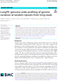 Cover page: LongTR: genome-wide profiling of genetic variation at tandem repeats from long reads.