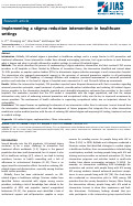 Cover page: Implementing a stigma reduction intervention in healthcare settings