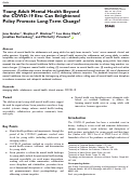 Cover page: Young Adult Mental Health Beyond the COVID-19 Era: Can Enlightened Policy Promote Long-Term Change?