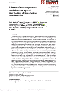 Cover page: A latent Gaussian process model for the spatial distribution of liquefaction manifestation