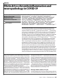Cover page: Fibrin drives thromboinflammation and neuropathology in COVID-19