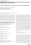 Cover page: Muscle wasting disease: a proposal for a new disease classification